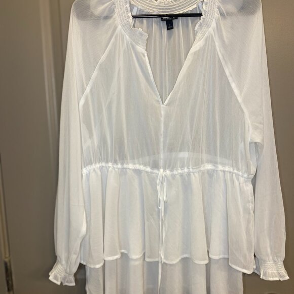 Torrid Crinkle Chiffon Drawstring Blouse - Size 2 - Picture 2 of 7